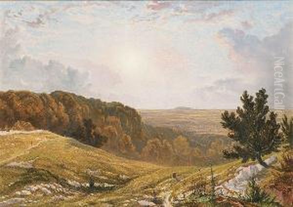 Brockley Combe From Backwell Hill, Near Bristol Oil Painting by Henry Hewitt