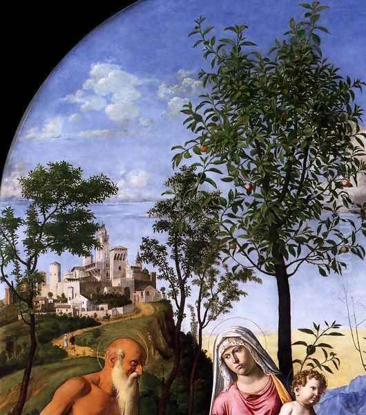 Madonna of the Orange Tree (detail) Oil Painting by Giovanni Battista Cima da Conegliano