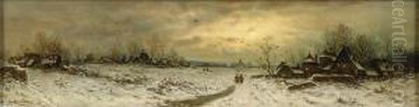 Winterlandschaft. Oil Painting by Joseph Friedrich N. Heydendahl