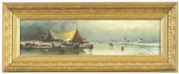 Eisvergnugen Oil Painting by Joseph Friedrich N. Heydendahl