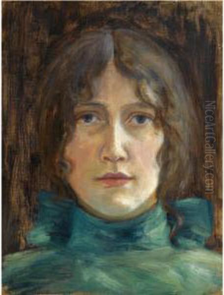 Portrett Av Tupsy Jebe (portrait Of Tupsy Jebe) Oil Painting by Hans Olaf Heyerdahl