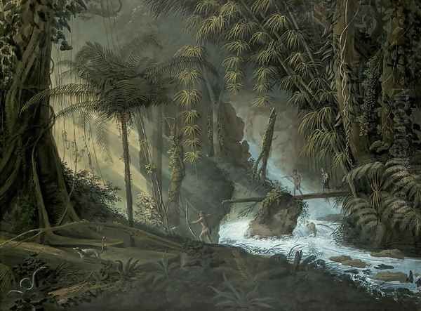 Brazilian Forest Oil Painting by Charles Comte de Clarac