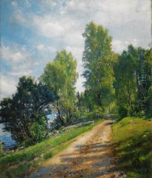 Landeveien, Asgardstrand Oil Painting by Hans Olaf Heyerdahl