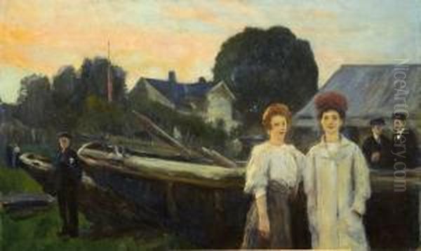 Fra Asgardstrand 1908 1908 Oil Painting by Hans Olaf Heyerdahl