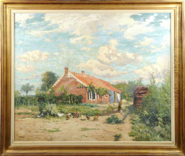 La Ferme Rouge Oil Painting by Adriaan Jozef Heymans