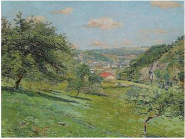 Gezicht Op Houffalize Oil Painting by Adriaan Jozef Heymans