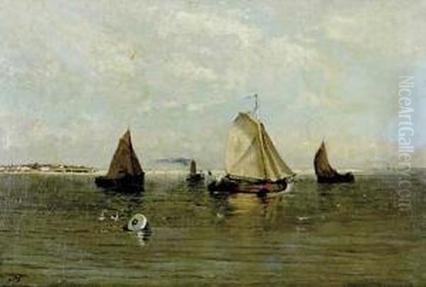 Sailing On Summer Afternoon Oil Painting by Adriaan Jozef Heymans