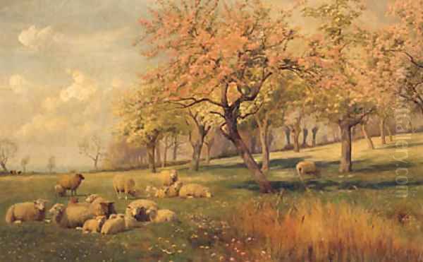 Springtime In The Orchard Oil Painting by William Sidney Cooper