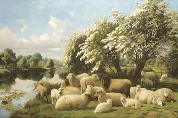 Summer on the Thames Oil Painting by William Sidney Cooper