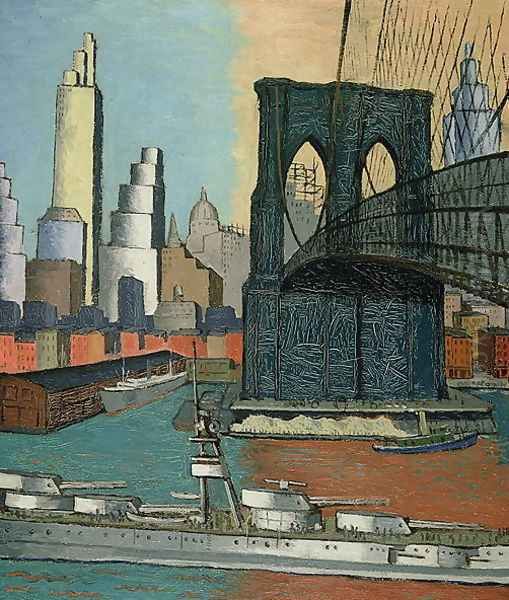 Bridge Tower, 1929 Oil Painting by Glenn O Coleman