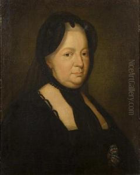 Bust Length Portrait Of Maria Teresa, Empressof Austria In Mourning Oil Painting by Joseph Hickel