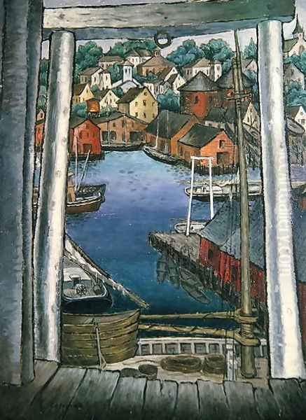 Gloucester Harbour, c.1925 Oil Painting by Glenn O Coleman