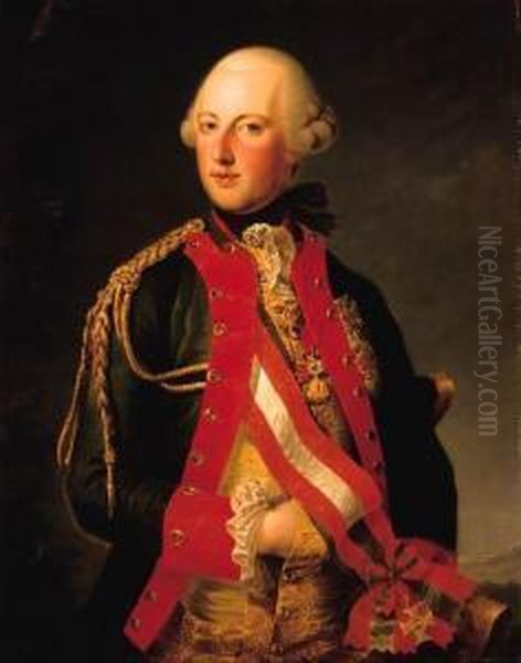 Portrait Of The Emperor Josef Ii Oil Painting by Joseph Hickel