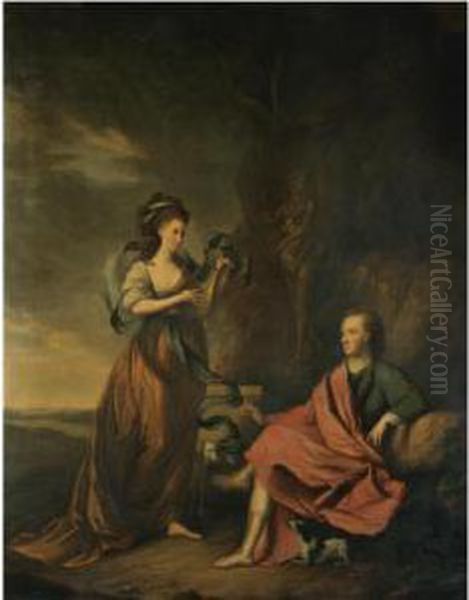 A Double Portrait Of Arthur Wolfe, 1st Viscount Kilwarden And Hiswife Anne Oil Painting by Thomas Hickey