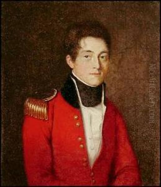 Portrait Of Lieutenant Thomas Maddock, 10th Bengal Native Infantry Oil Painting by Thomas Hickey