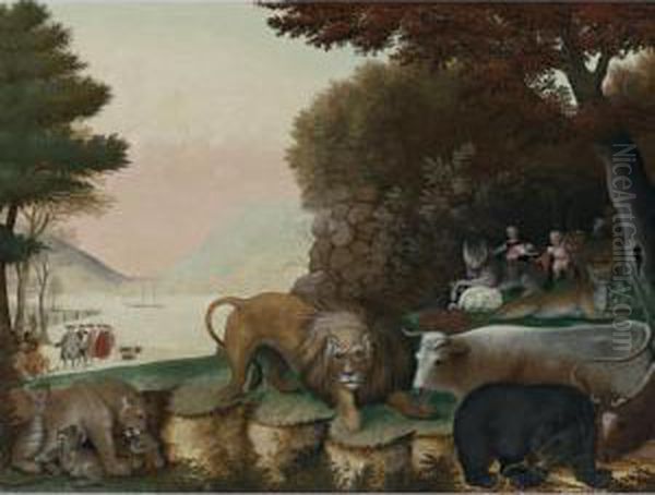 The Peaceable Kingdom Oil Painting by Edward Hicks