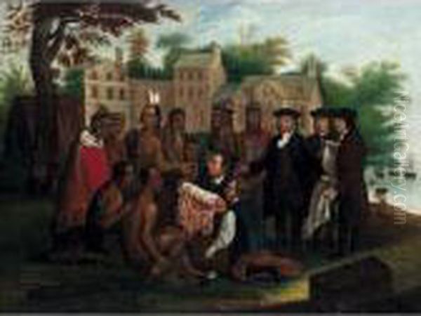 Penn's Treaty With The Indians Oil Painting by Edward Hicks