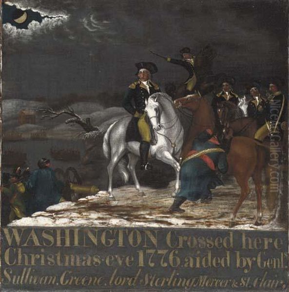 Washington At The Delaware Oil Painting by Edward Hicks