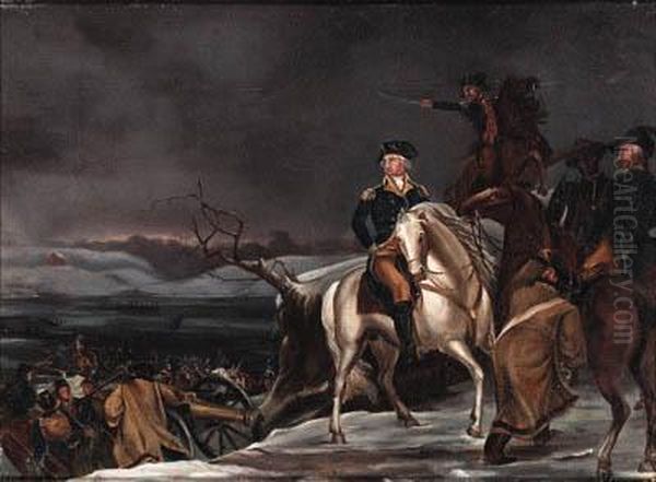 Washington Crossing The Delaware Oil Painting by Edward Hicks