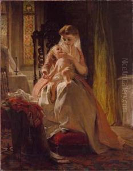 Maternita Oil Painting by George Elgar Hicks