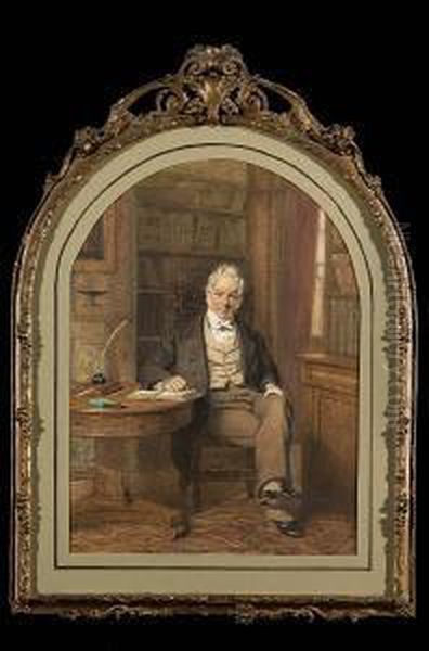 Portrait Of Edward Hicks Of Lymington, Hampshire Oil Painting by George Elgar Hicks