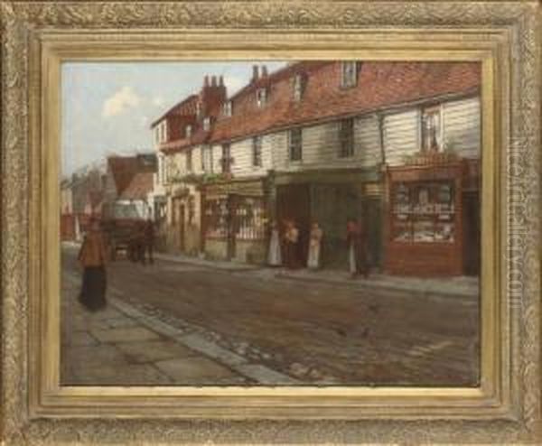 Eltham High Street Oil Painting by George Elgar Hicks