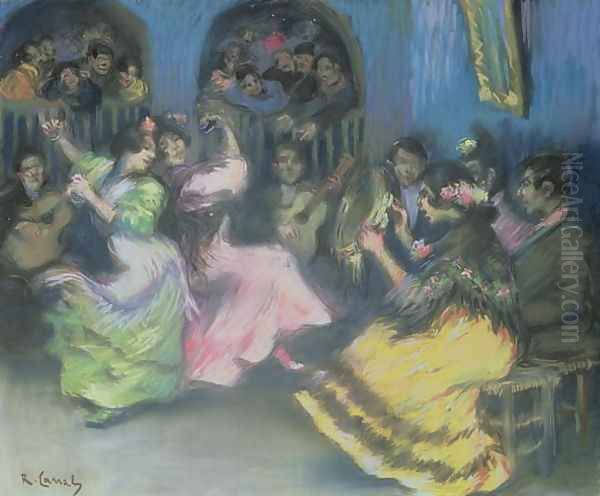 Spanish Gypsy Dancers, 1898 Oil Painting by Ricardo Canals y Llambi