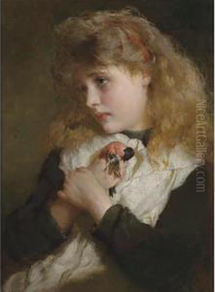 Favorite Pet Oil Painting by George Elgar Hicks