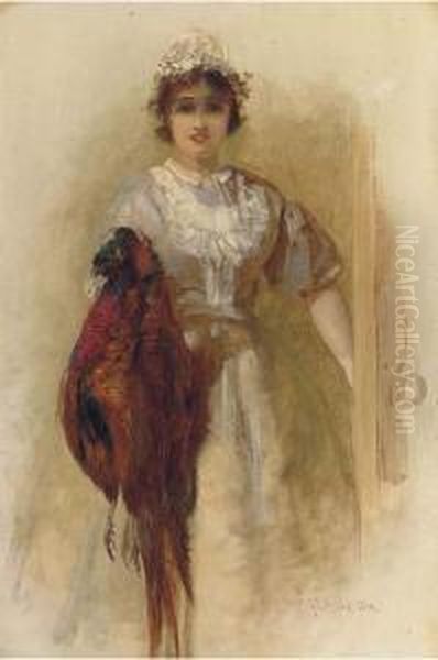 A Brace Of Pheasants Oil Painting by George Elgar Hicks