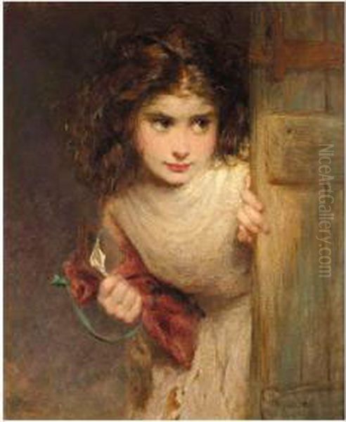 Home From School Oil Painting by George Elgar Hicks