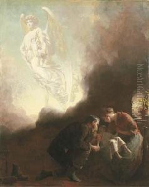 A Cloud With A Silver Lining Oil Painting by George Elgar Hicks