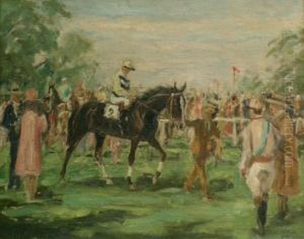 At The Races Oil Painting by Franz Hienl-Merre