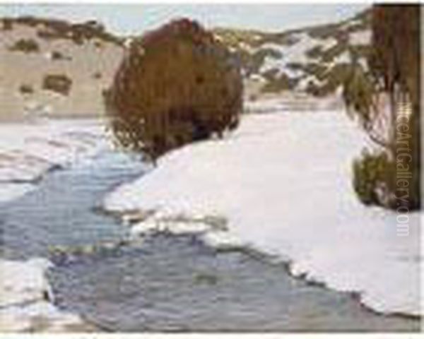 River In Winter Oil Painting by Victor, William Higgins