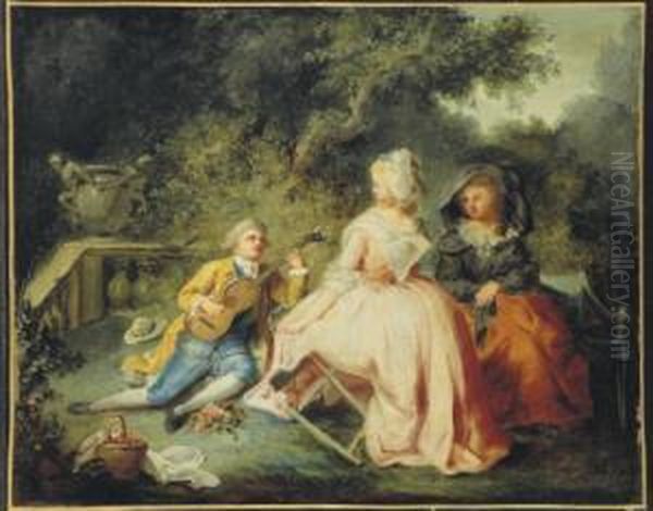 Fete Champetre Oil Painting by Jean-Baptiste Hilaire