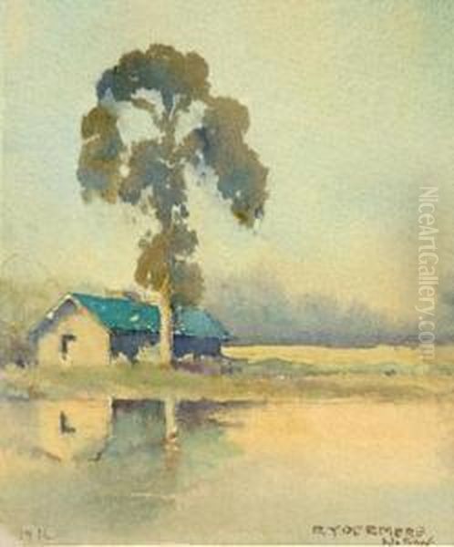 Rydermere Nsw Oil Painting by Jesse Jewhurst Hilder