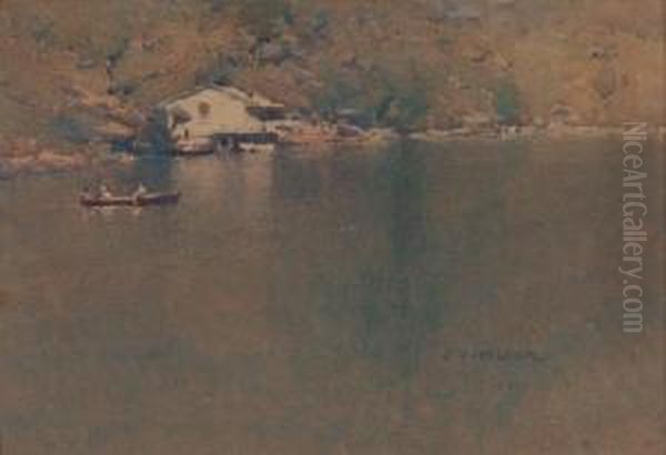 Berowra Creek 1911 Oil Painting by Jesse Jewhurst Hilder