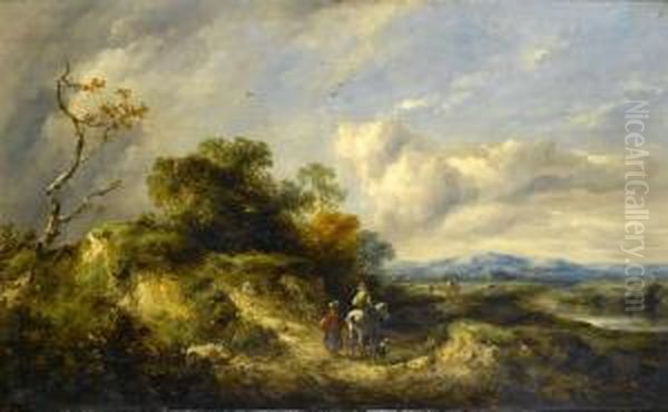 A View On Mousehold Heath Near Norwich Oil Painting by Richard Hilder