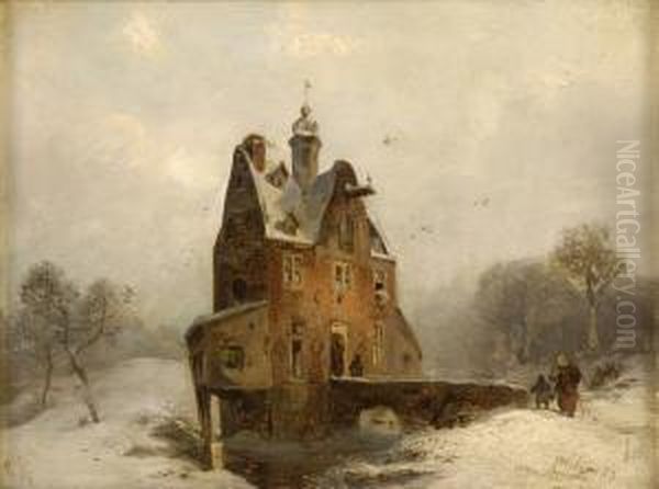 Der Quadenhof In Gerresheim. Oil Painting by Carl Hilgers