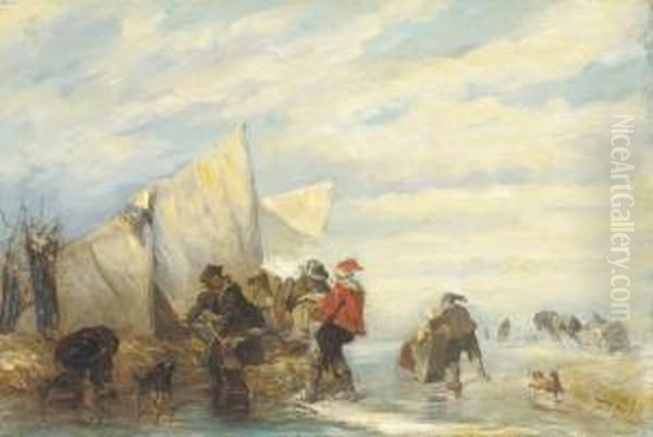 Eisvergnugen Oil Painting by Carl Hilgers