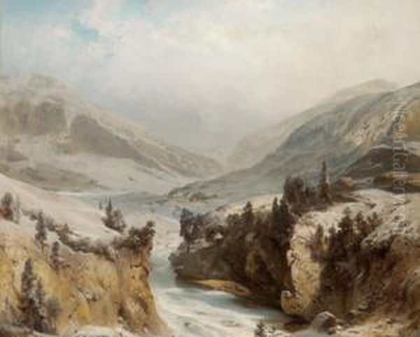 Grande Paesaggio Invernale Oil Painting by Carl Hilgers