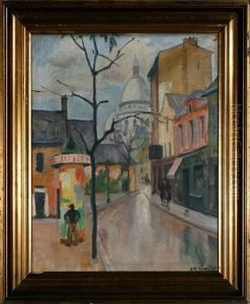 Two Street Scenes, Paris by Knud Ove Hilkier