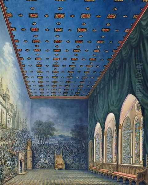 Imaginary view of the Painted Chamber, Palace of Westminster Oil Painting by William Capon