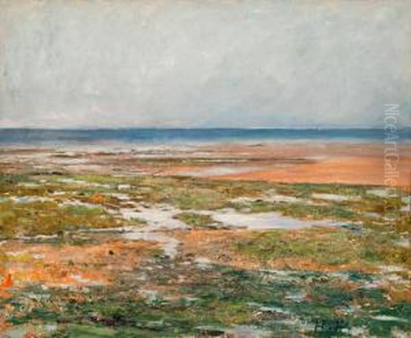 Beachscene From Luc-sur-mer Oil Painting by Carl Fredrik Hill