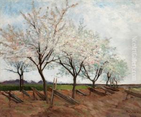 Blommande Frukttrad Oil Painting by Carl Fredrik Hill