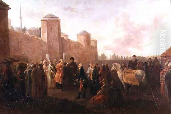 The Embassy from the District of St. Priest to Constantinople, 1779 Oil Painting by Francesco Giuseppe Casanova