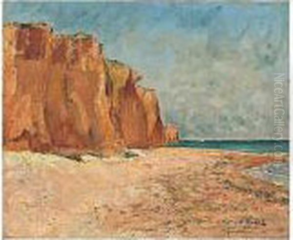 Roda Falaiser (red Cliffs Oil Painting by Carl Fredrik Hill