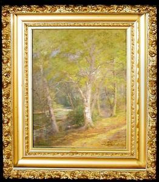 Path By The River, North Woodstock, New Hampshire Oil Painting by Edward Hill