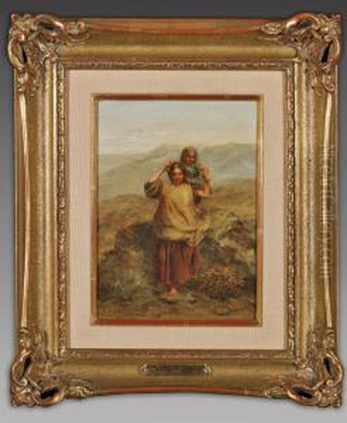 Antique Oil Painting By James Hill Oil Painting by James John Hill