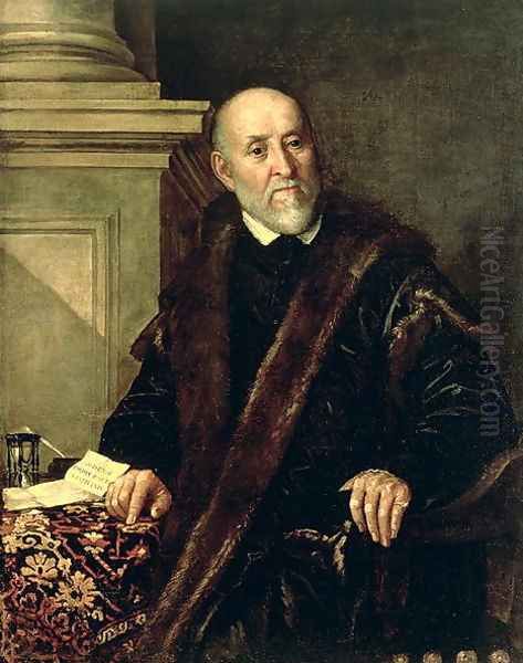 Portrait of Tommaso Giunta (1494-1566), 1563 Oil Painting by Benedetto Caliari