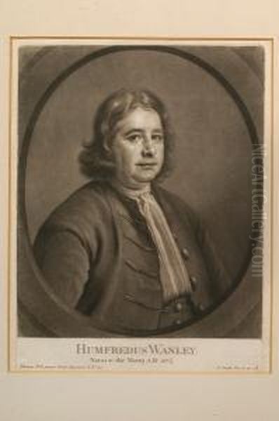 Portrait Of Humfredus Wanley, Within An Oval Oil Painting by James John Hill